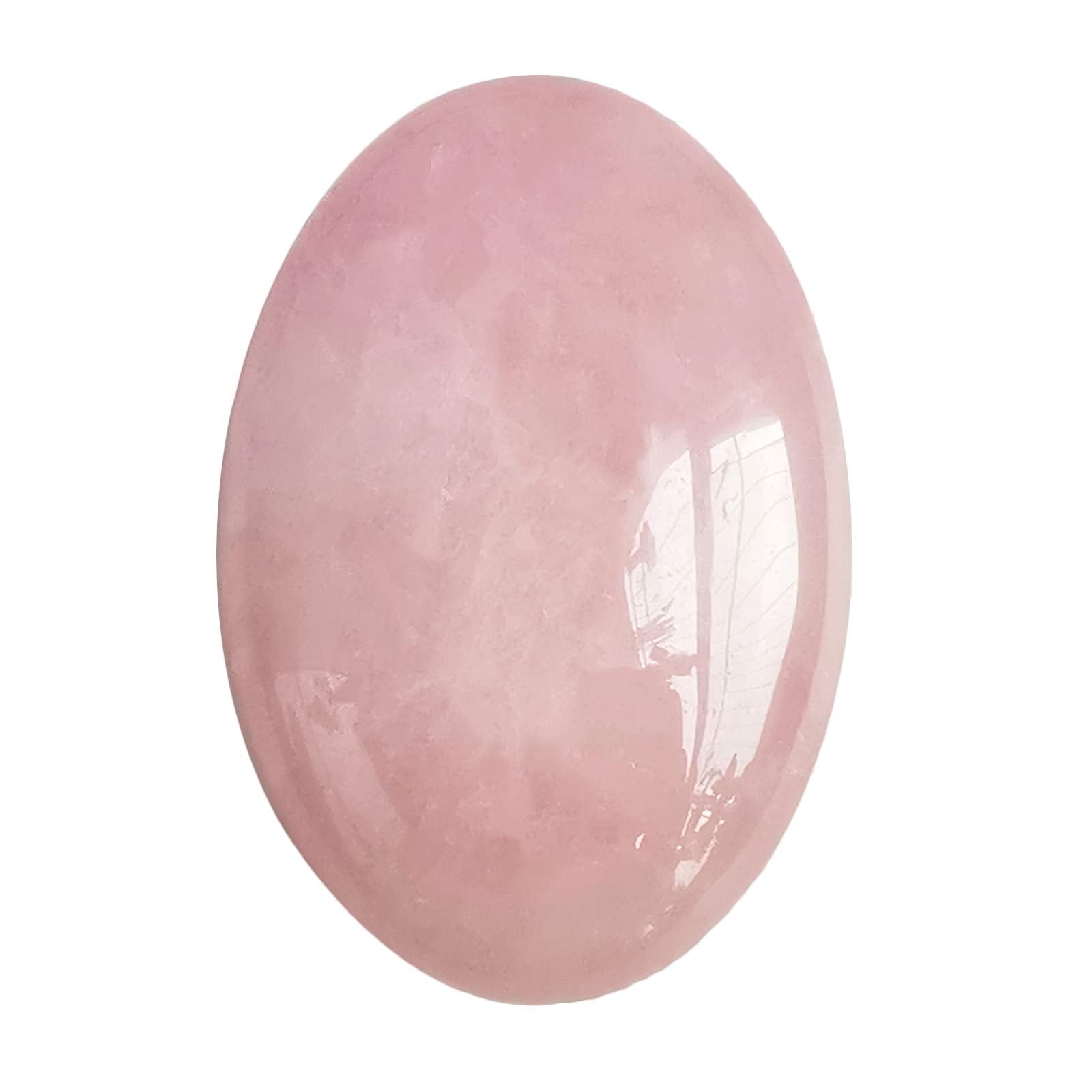 Bacatgem cuarzo rosado oval, piedra de palma para relajación y meditación.