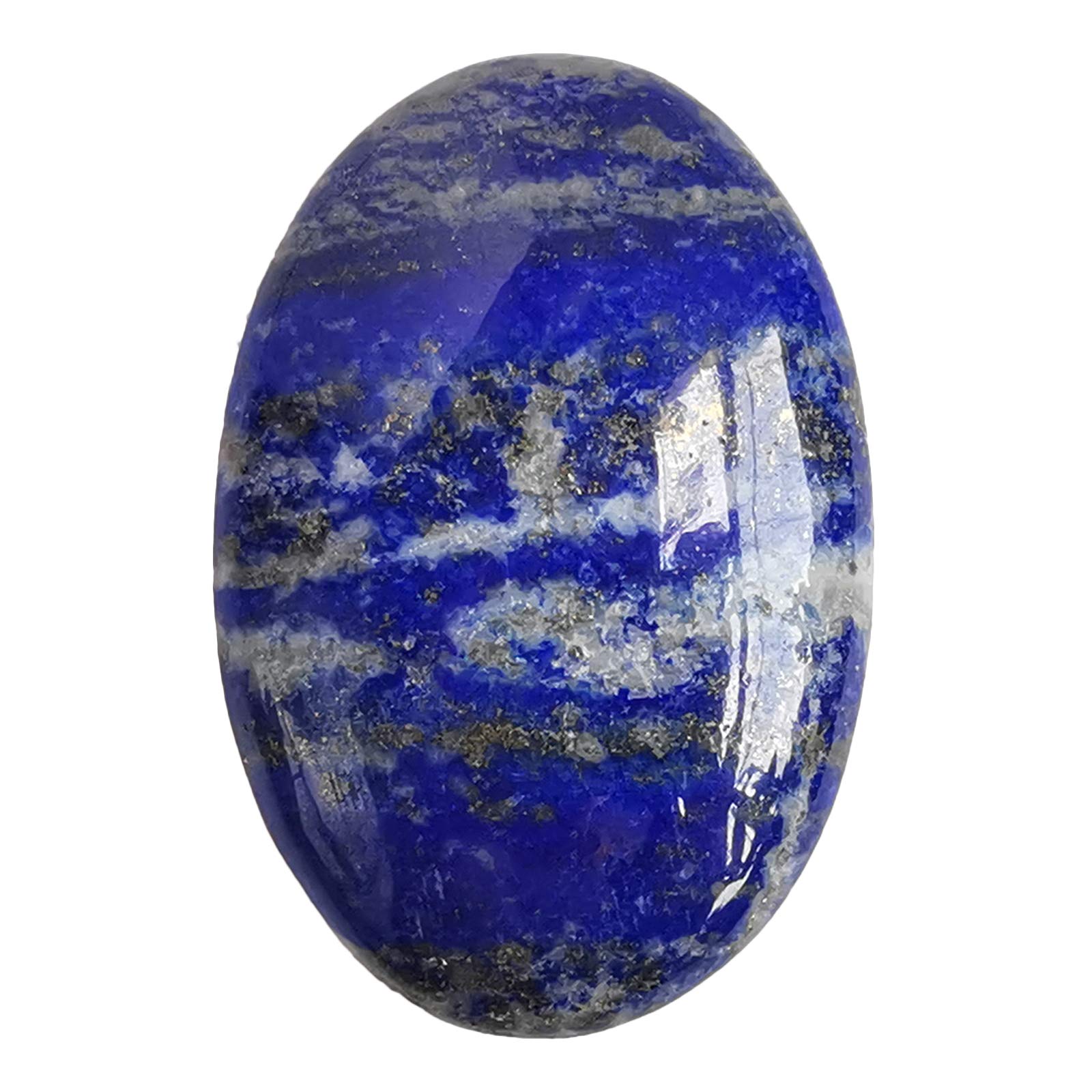 Bacatgem lapislazuli oval palma: piedra de masaje suave para relajacion