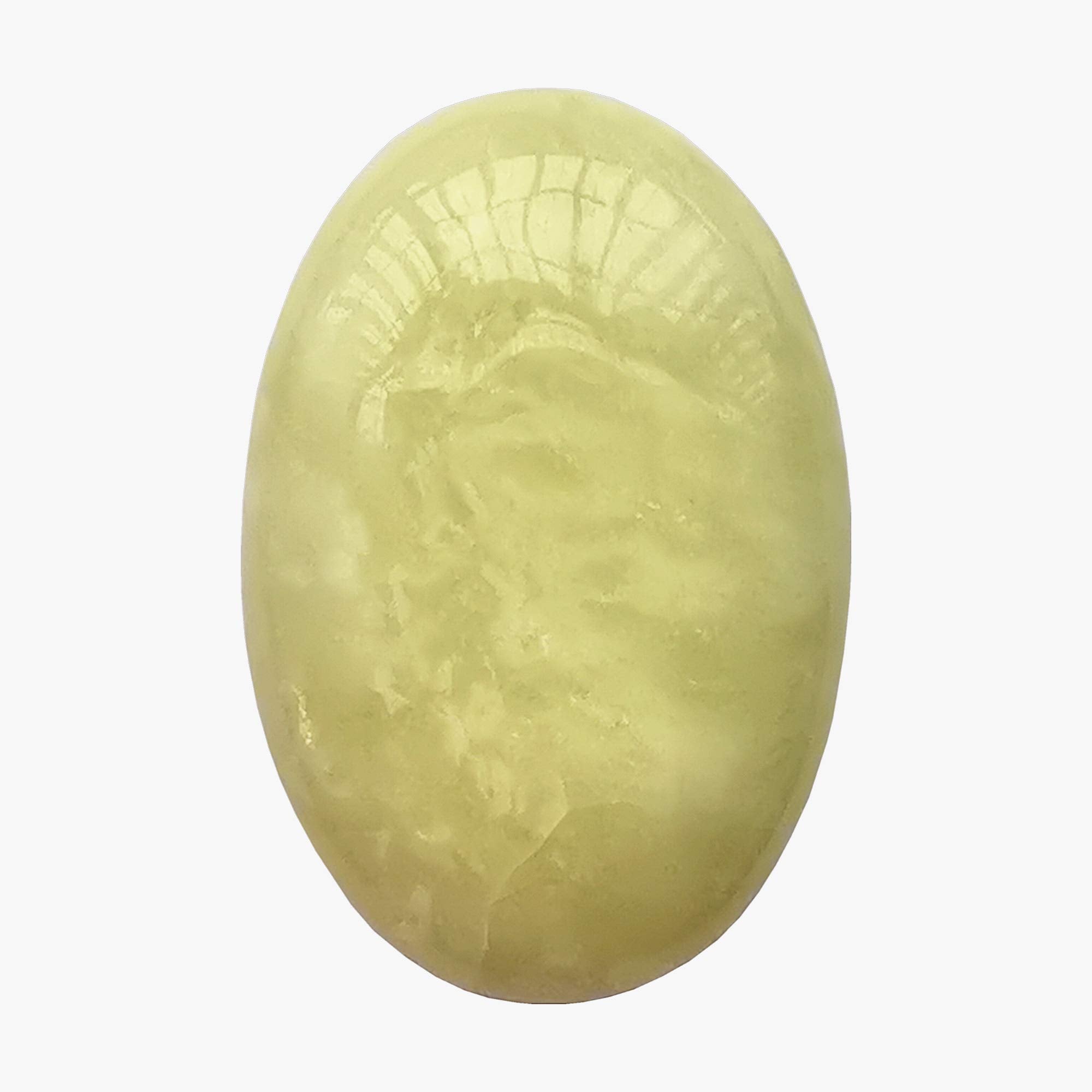 Piedra de preocupación Bacatgem en forma oval para relajación y masaje suave.