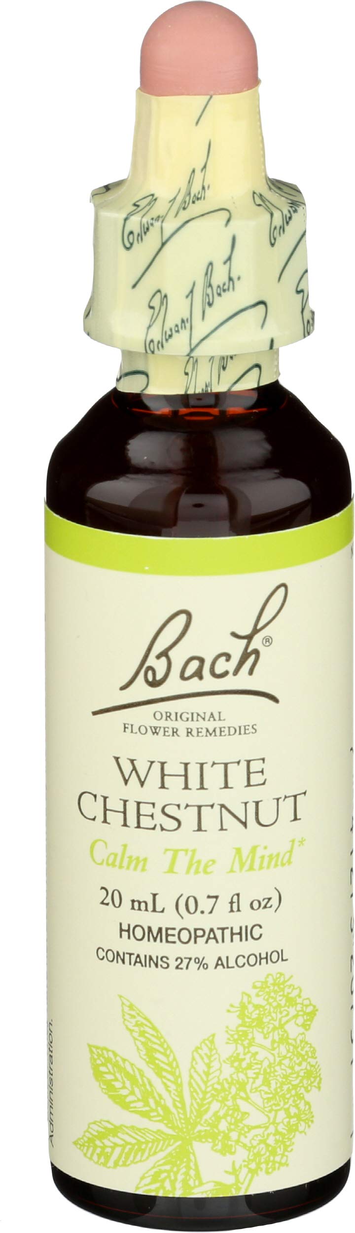 Bach Castaño Blanco, botella con cuentagotas para calma mental diaria.