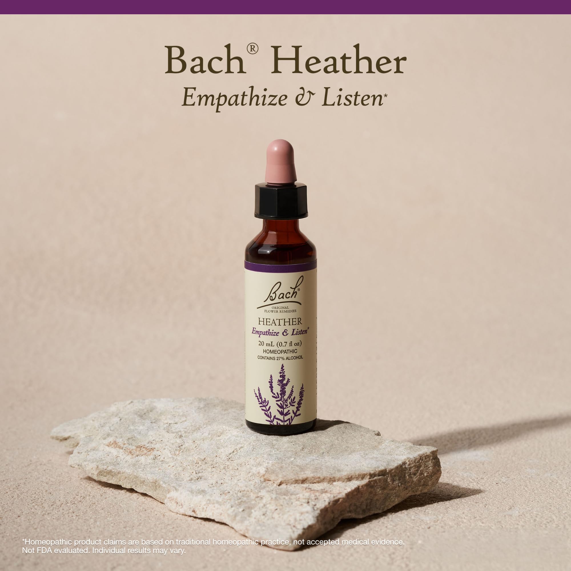 Bach Heather: envase transparente facilita el dosaje de gotas