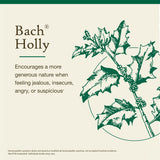 Etiqueta natural de Bach Holly, diseño claro y confiable.