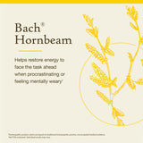 Bach Hornbeam etiqueta-frasco, presentación natural y segura.