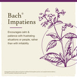 Gotero de 20 ml de Bach Impatiens para dosis rápidas de calma.