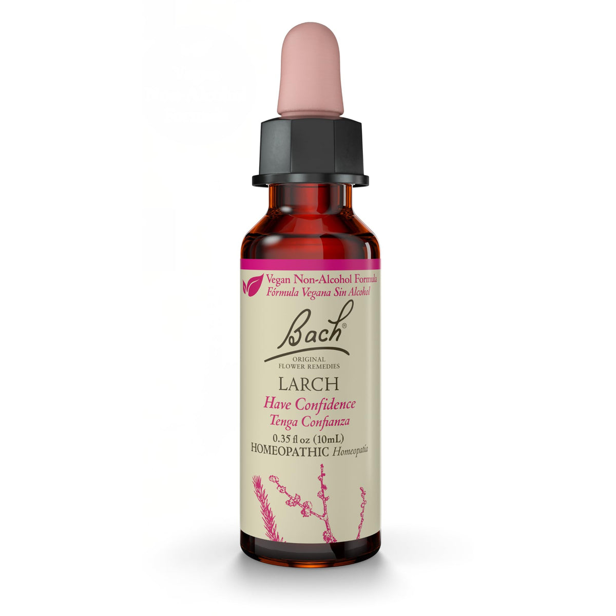 Bach Larch botella de 10 ml para equilibrio emocional y confianza diaria.