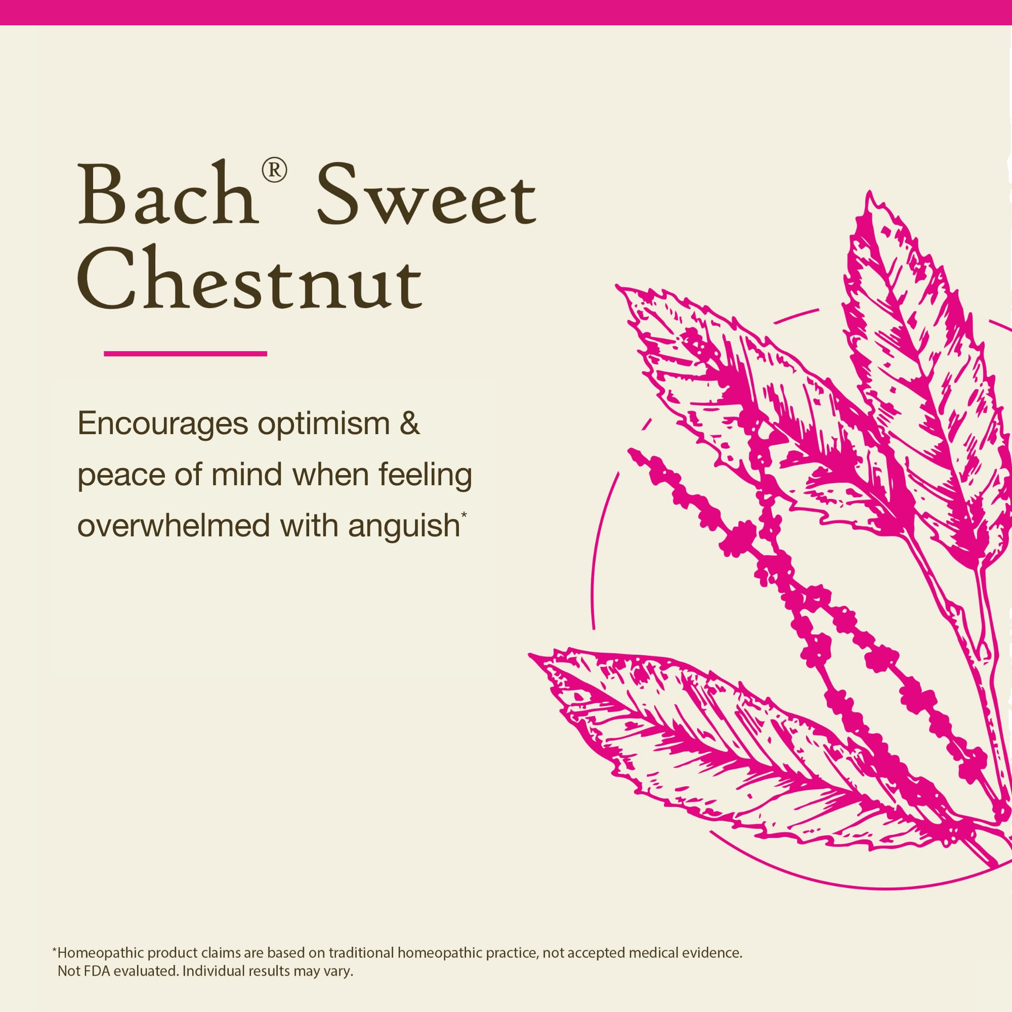 Bach Castaño Dulce, caja de presentación para bienestar emocional natural.