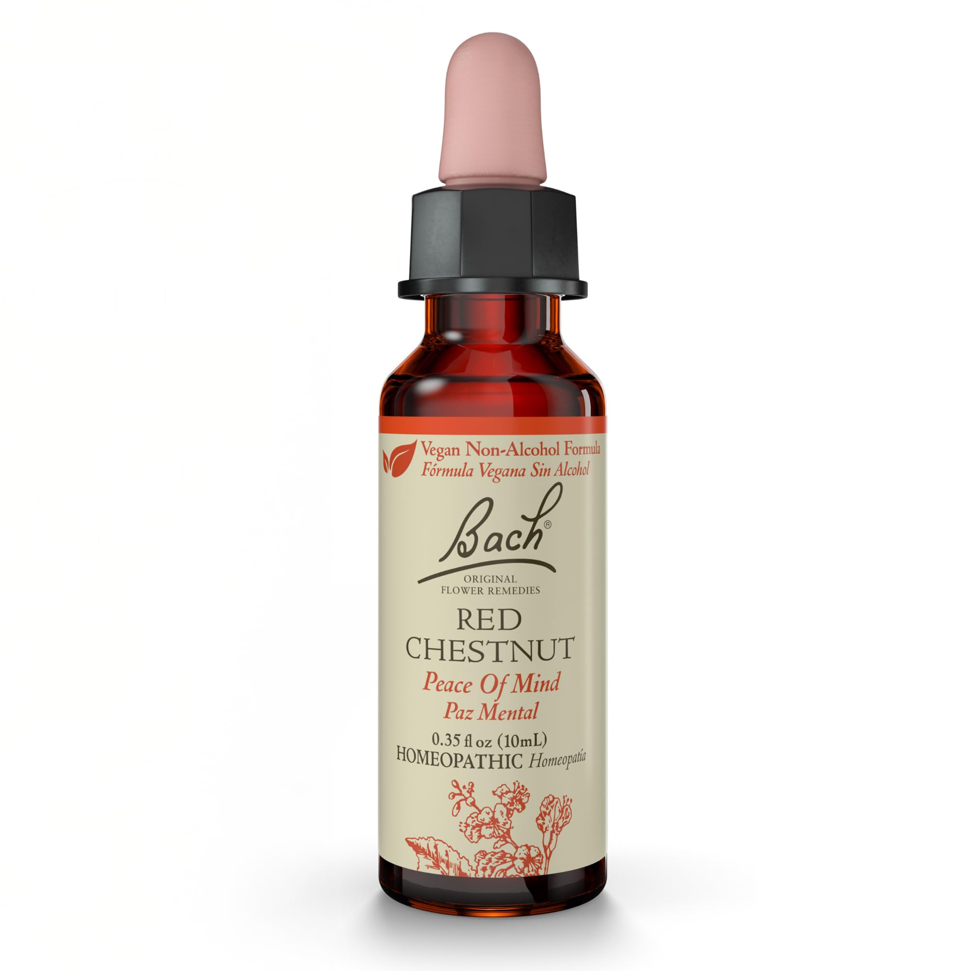 Botella de Bach Red Chestnut para equilibrio emocional y calma suave
