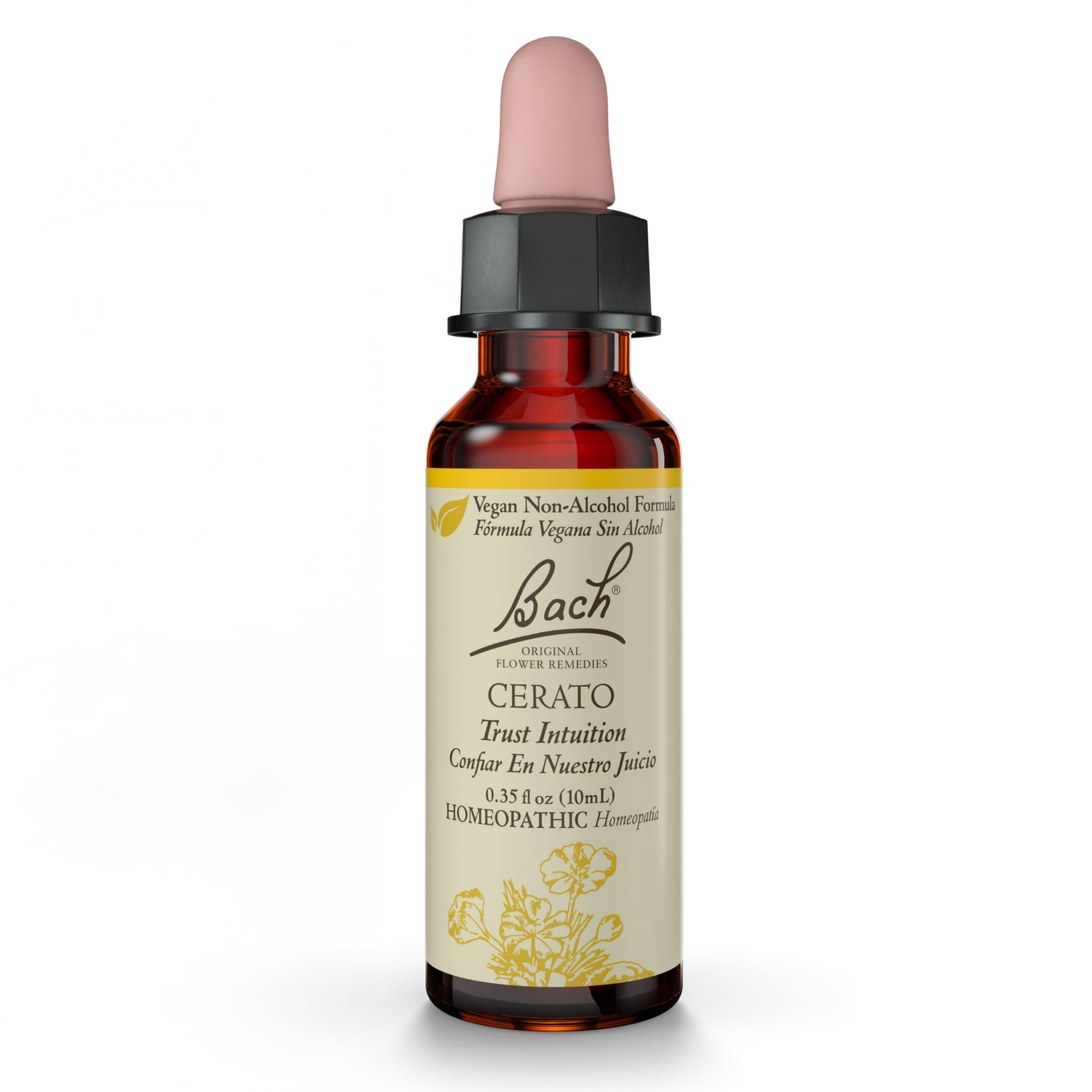 Cerato de Bach en botella con gotero para equilibrio emocional suave.