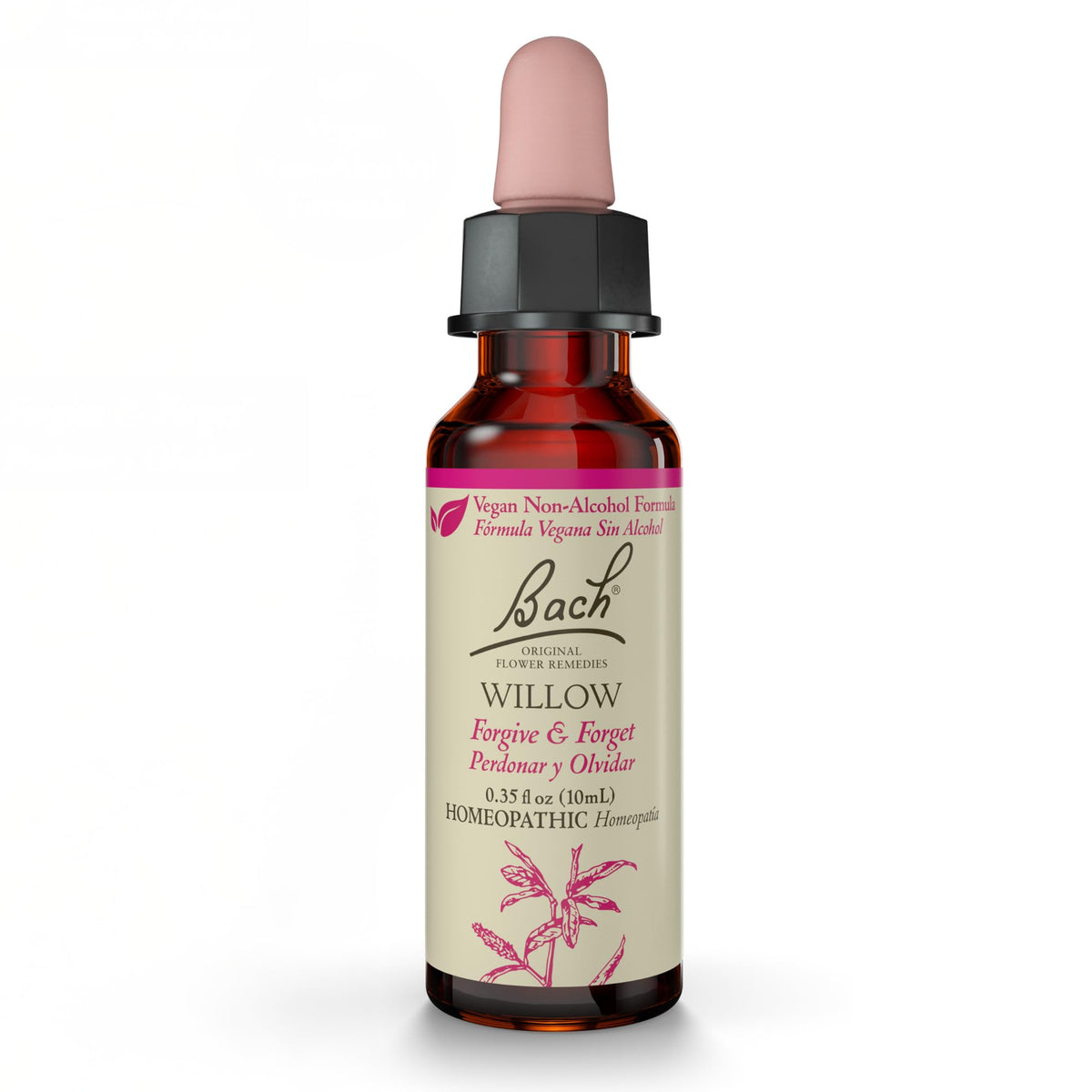 Bach Willow frasco de 10 ml para equilibrio emocional diario.