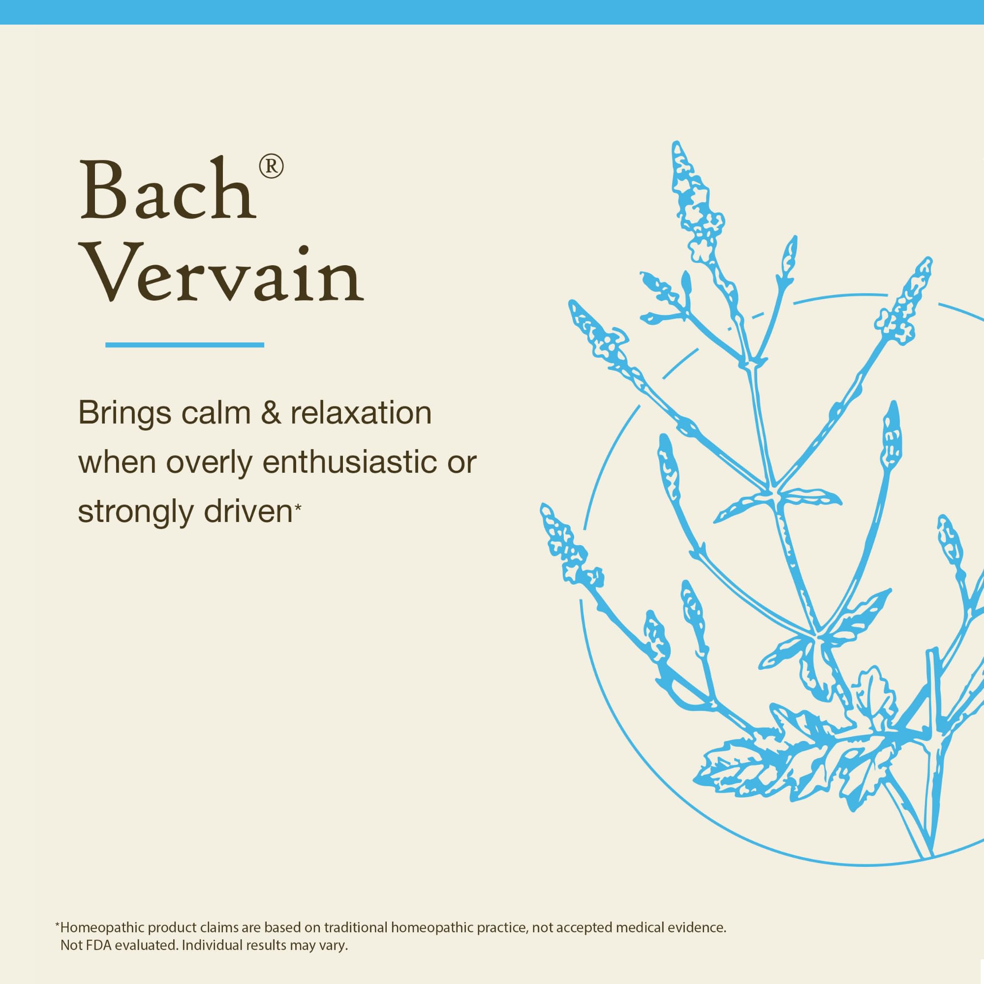 Etiqueta natural de Verbena de Bach y sus beneficios