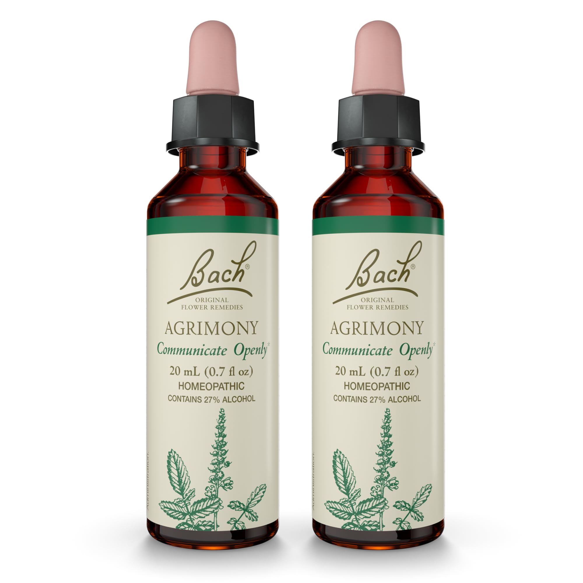 Bach Agrimonia: botella de 20 ml con gotero para uso diario y claridad emocional