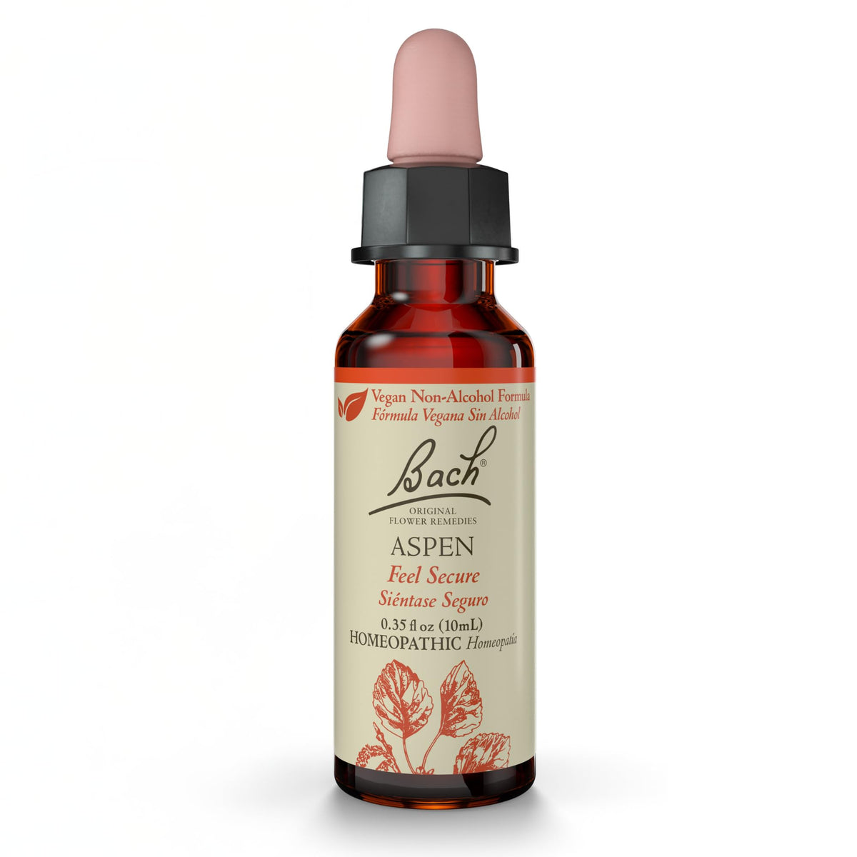 Remedios florales Bach Aspen sin alcohol, apoyo suave para la serenidad diaria.