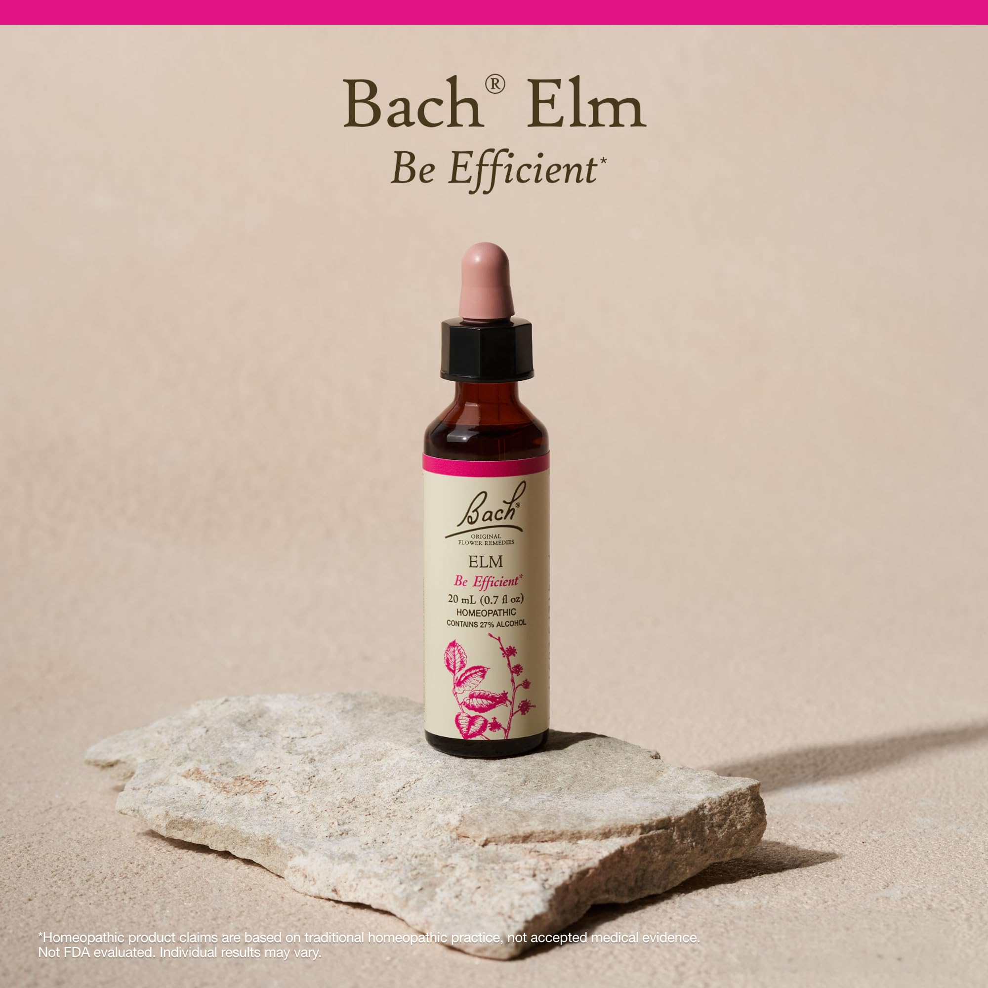Uso diario de Elm de Bach para mantener la calma y enfoque.