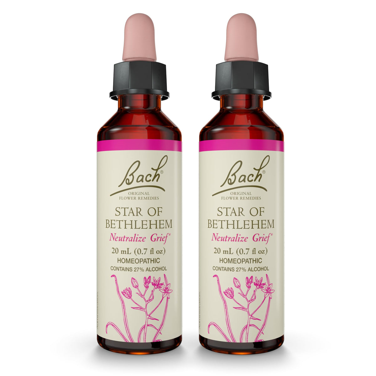 Bach Remedios Florales Estrella de Belén con gotero de 20 ml para equilibrio emocional.