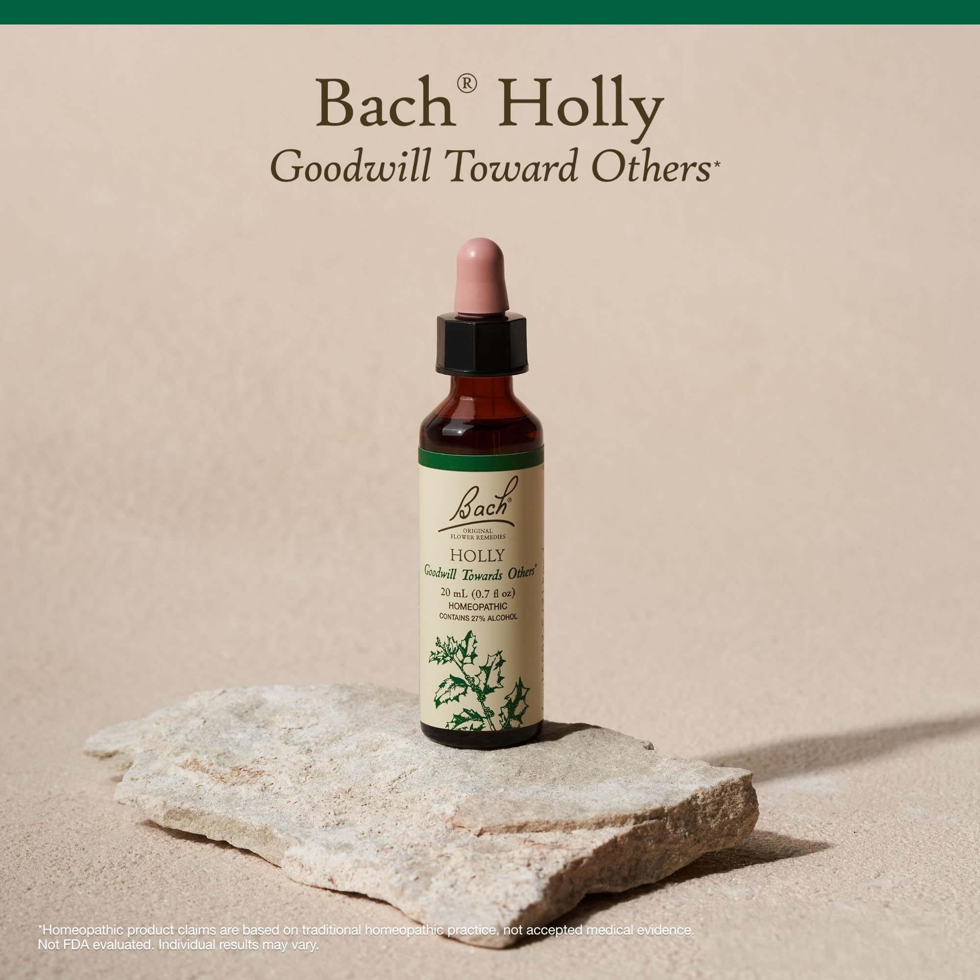 Bach Holly: mezcla fácil en bebida para rutina personalizada.
