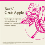 Bach Remedios Florales Manzano Silvestre, etiqueta, fácil identificación de fórmula sin alcohol.