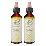 Bach Remedios Florales Oliva, frasco, revitaliza energía mental de forma natural.