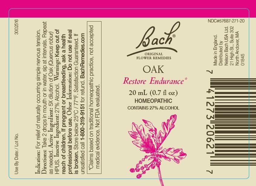 Bach Remedios Florales Originales Elm y Oak, gotero de 20ml para calma ante esfuerzos prolongados.