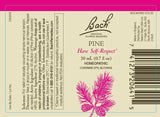 Remedios florales Bach Pino, etiqueta de la botella para auto-respeto suave