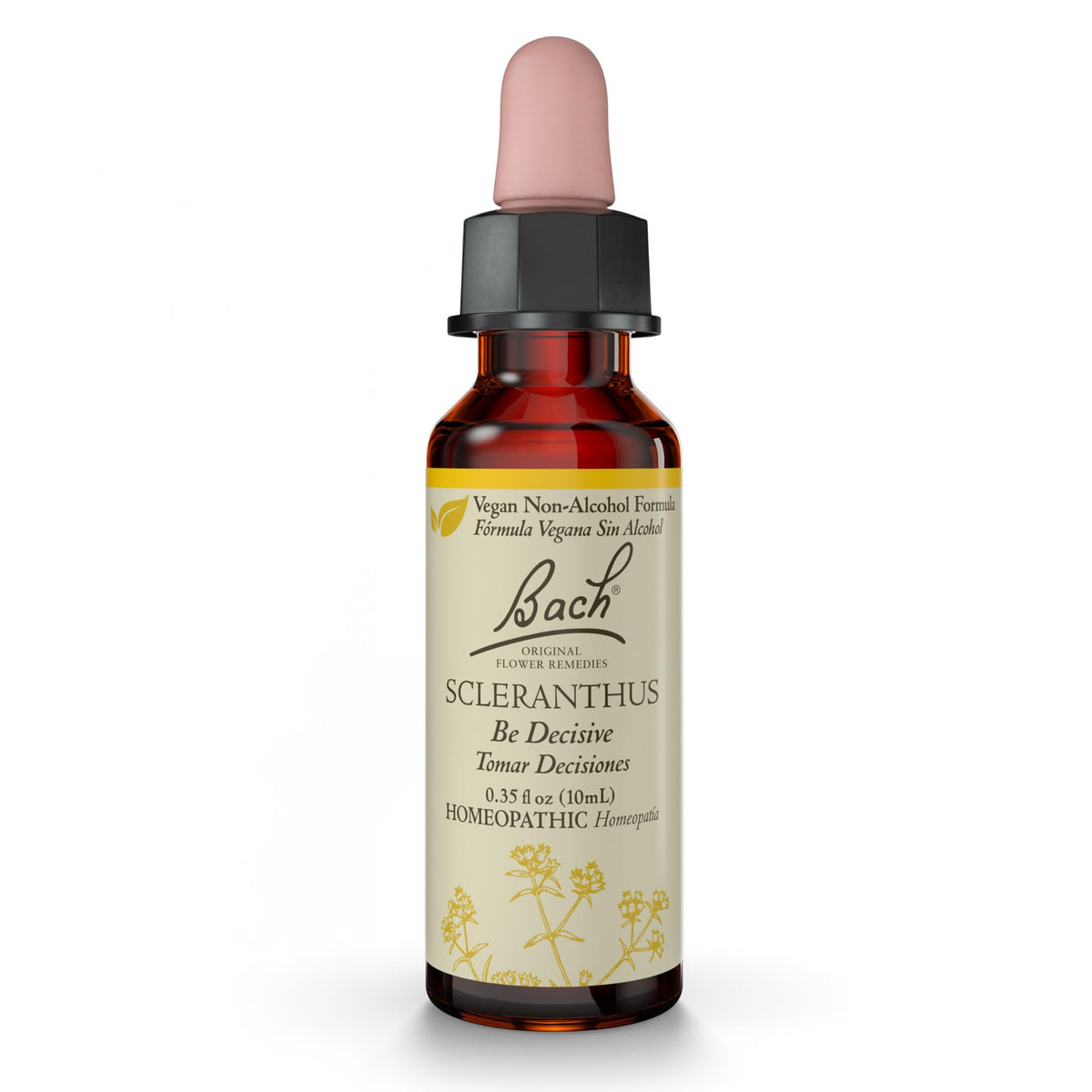 Bach Remedios Florales Scleranthus: frasco con gotero para equilibrio emocional diario.