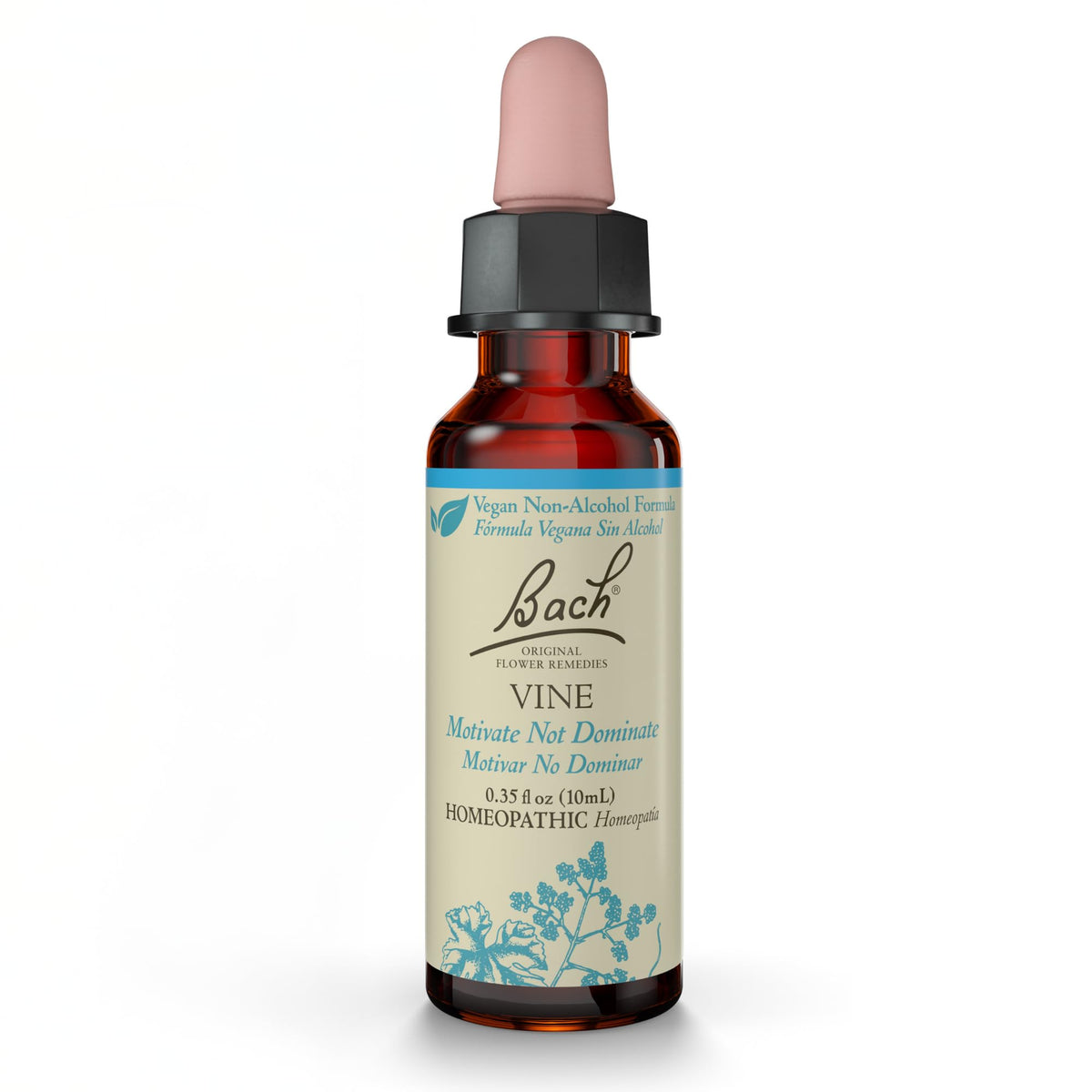 Bach Vine: botella derramando para dosis de equilibrio emocional durante el día.