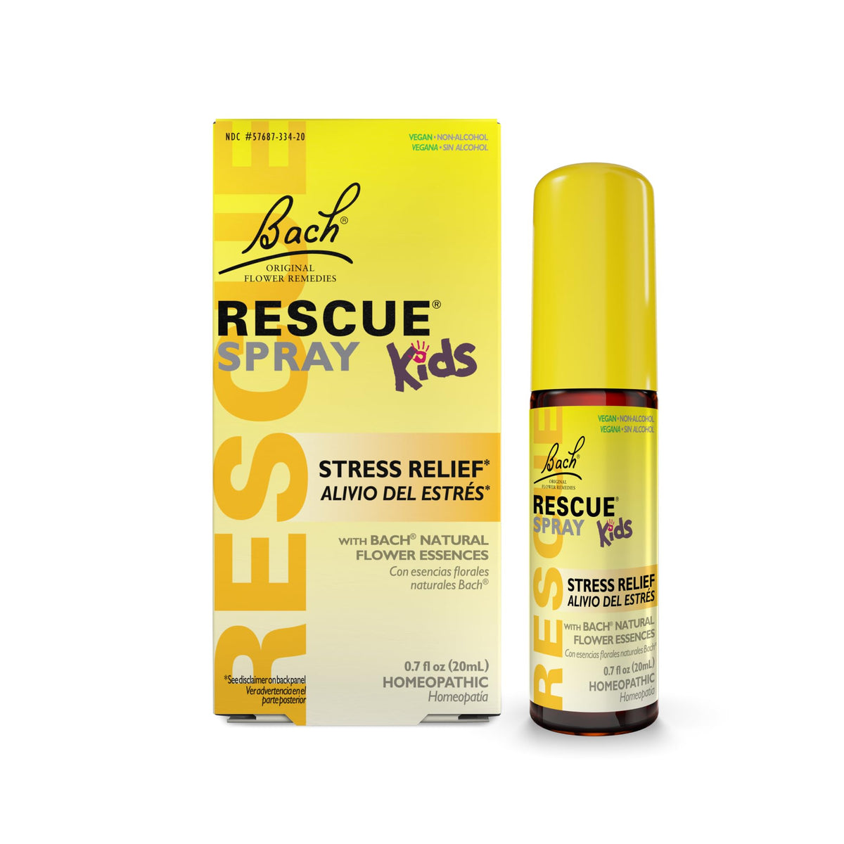 Bach Rescue Kids Spray, aplicador, uso rápido para momentos de estrés diario.