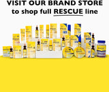 Etiqueta frontal de Bach Rescue Pastillas destacando sabor grosella negra.