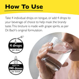 Bach Rescue Remedy dosis-gotas: cuatro gotas en lengua para un impulso suave de bienestar.