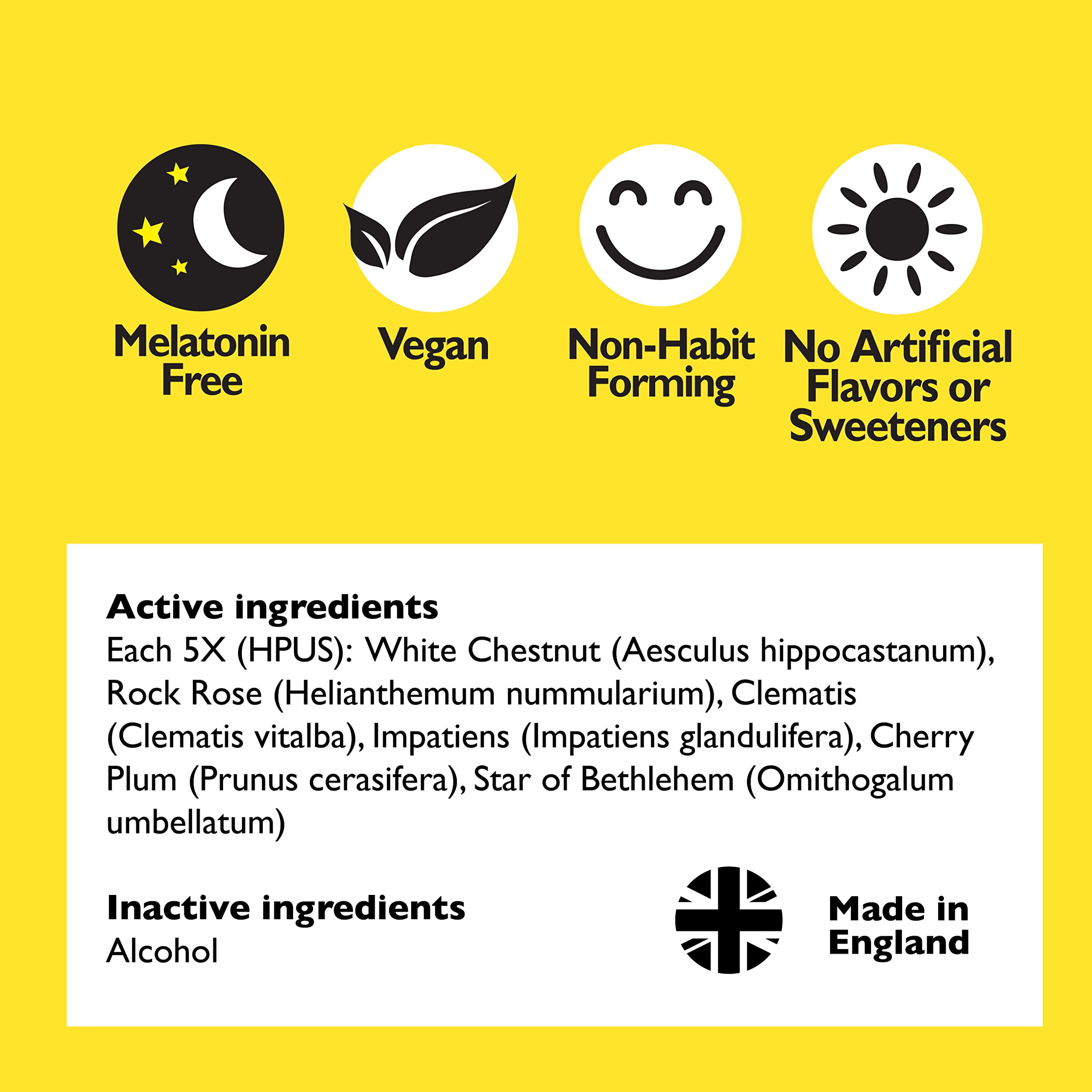 Esencias florales naturales, cinco hierbas de Rescue Remedy para equilibrio emocional.