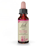 Bach Oak: botella de remedios florales para equilibrio emocional diario.