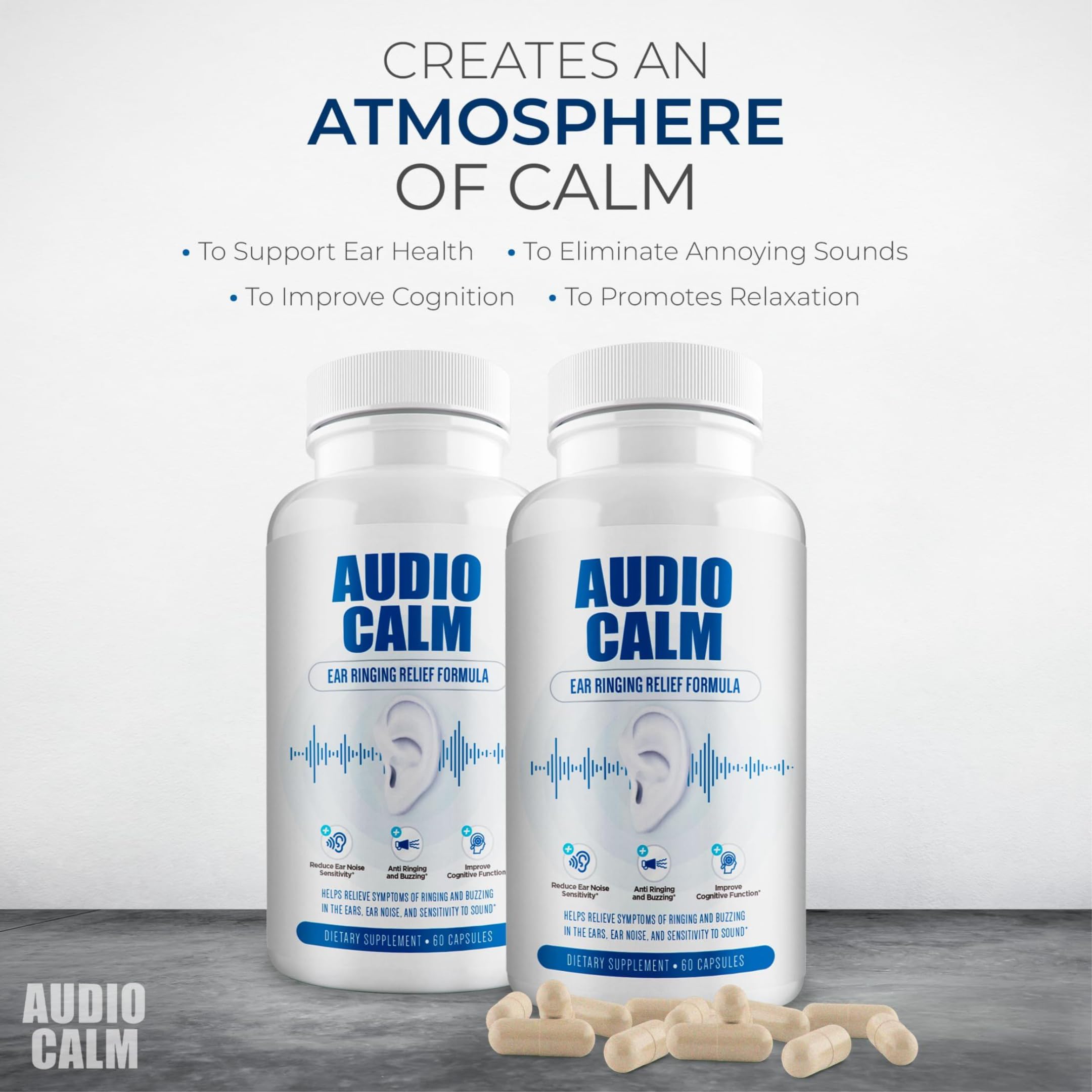BACTICURE Audio Calm tapa, cierre seguro para conservar la frescura.