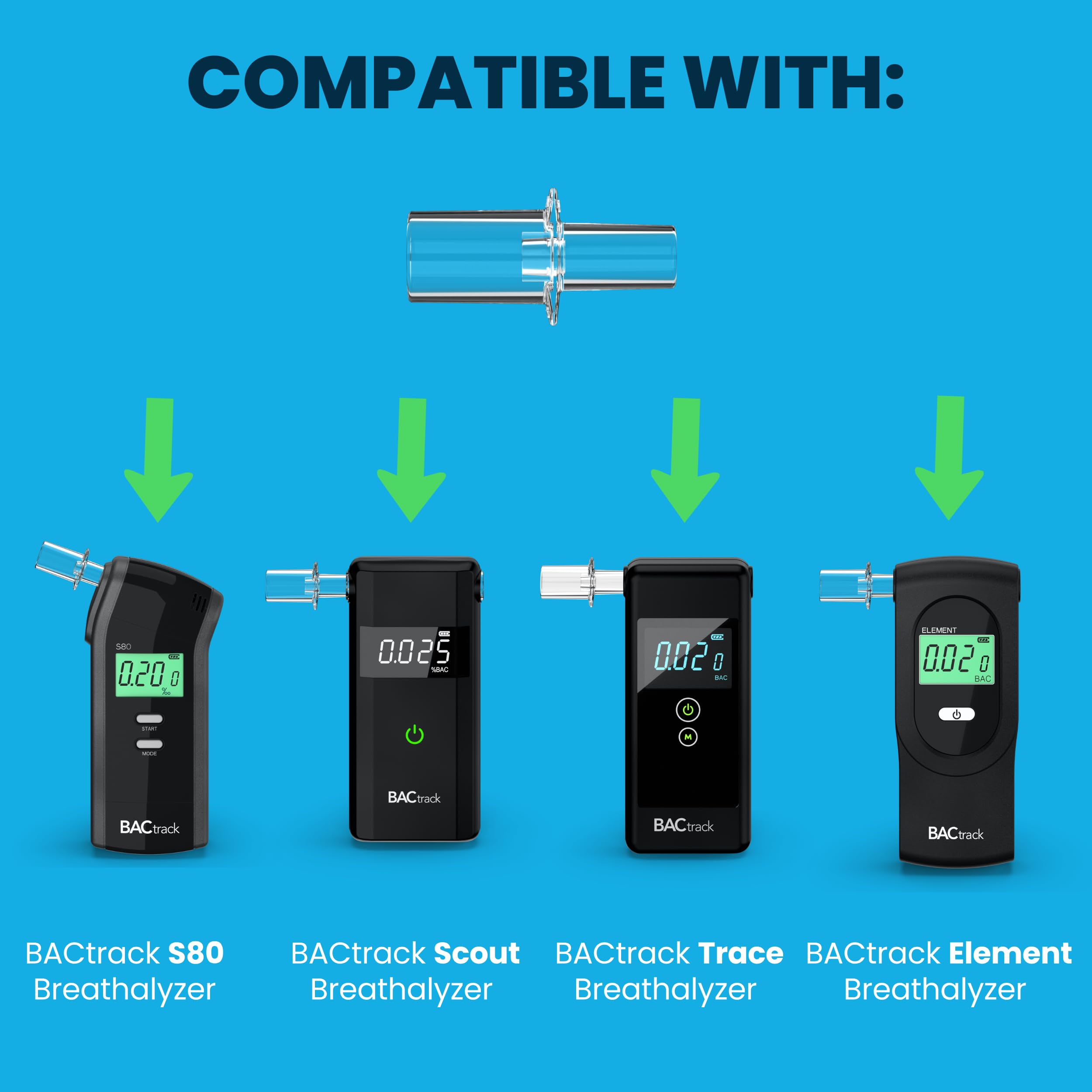 Boquilla compatible con BACtrack Trace para resultados consistentes y limpios.
