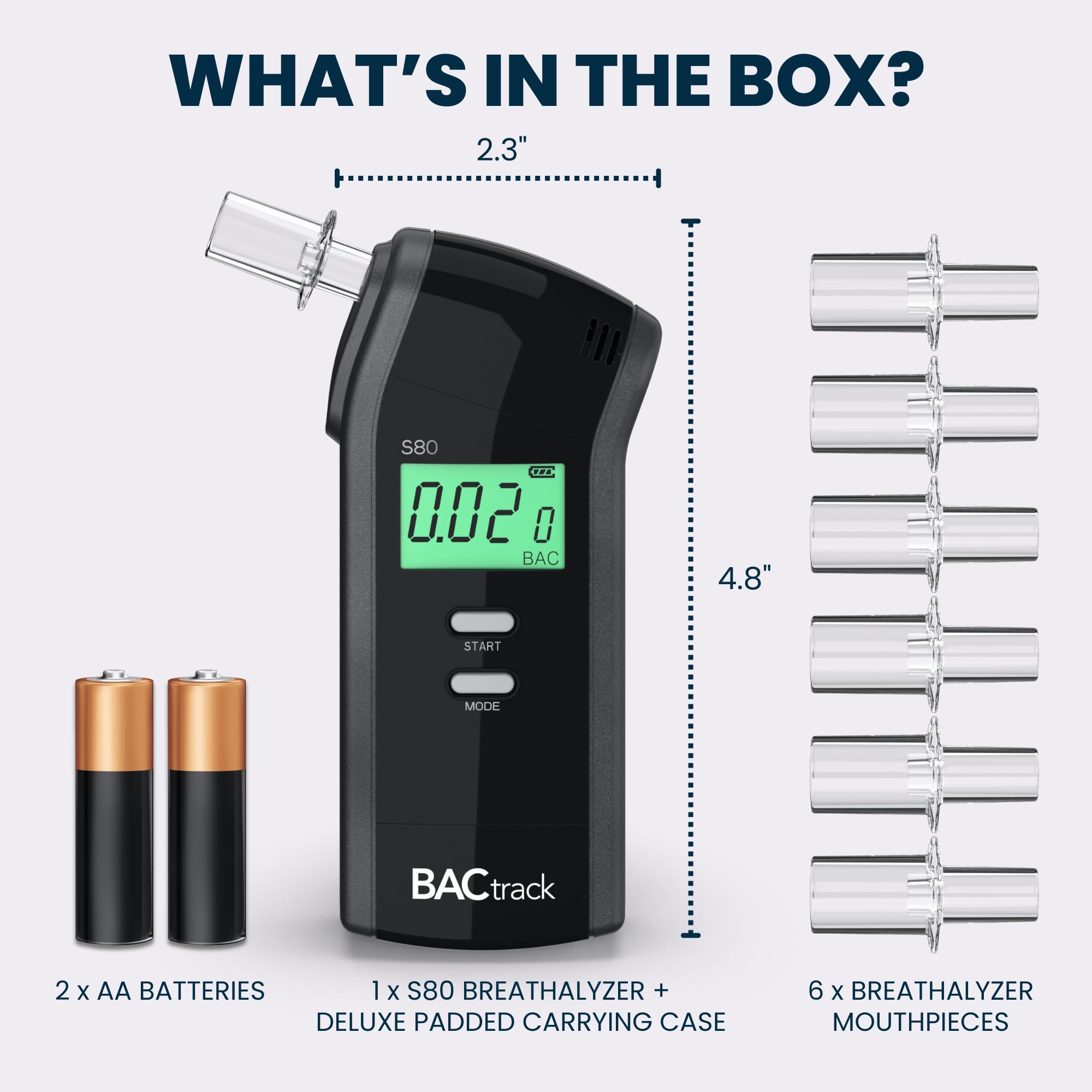 BACtrack S80 garantía de un año para tranquilidad del cliente.