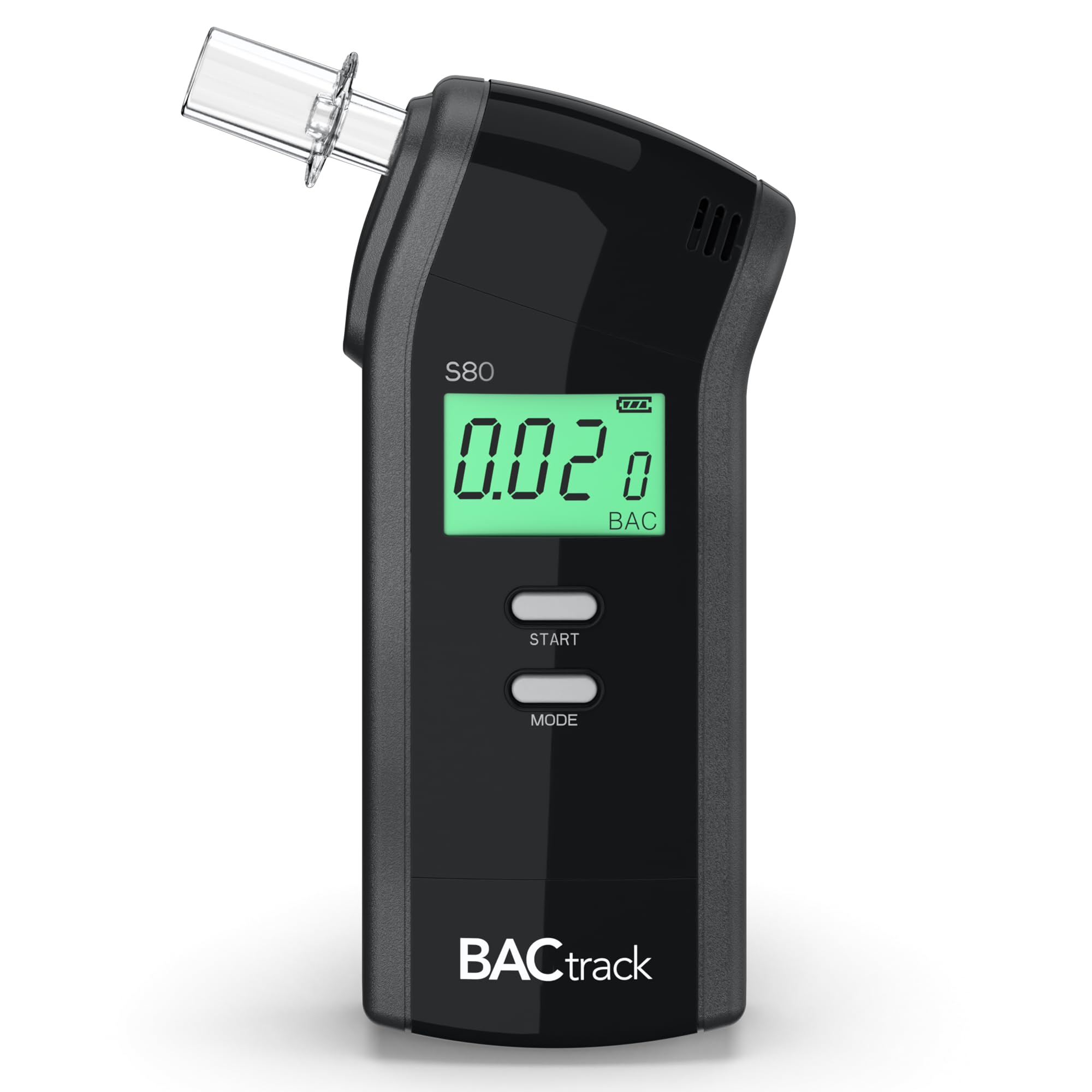 BACtrack S80 muestra resultados rápidos en una pantalla clara para uso personal.