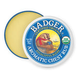 Badger Aromatic Chest Rub, lata de 22 ml, alivio suave de congestión.
