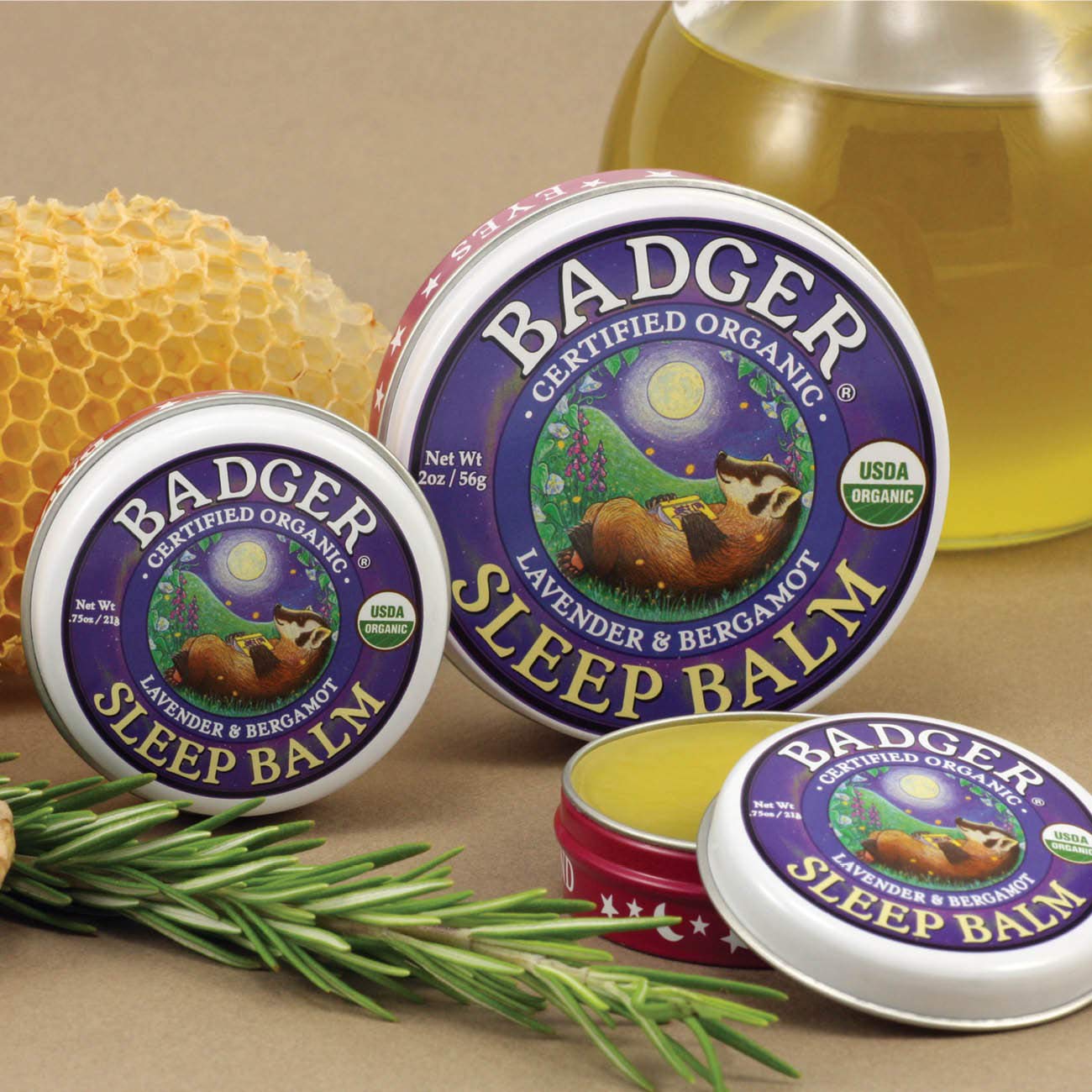 Regalo relajante Badger bálsamo para dormir, envase atractivo.