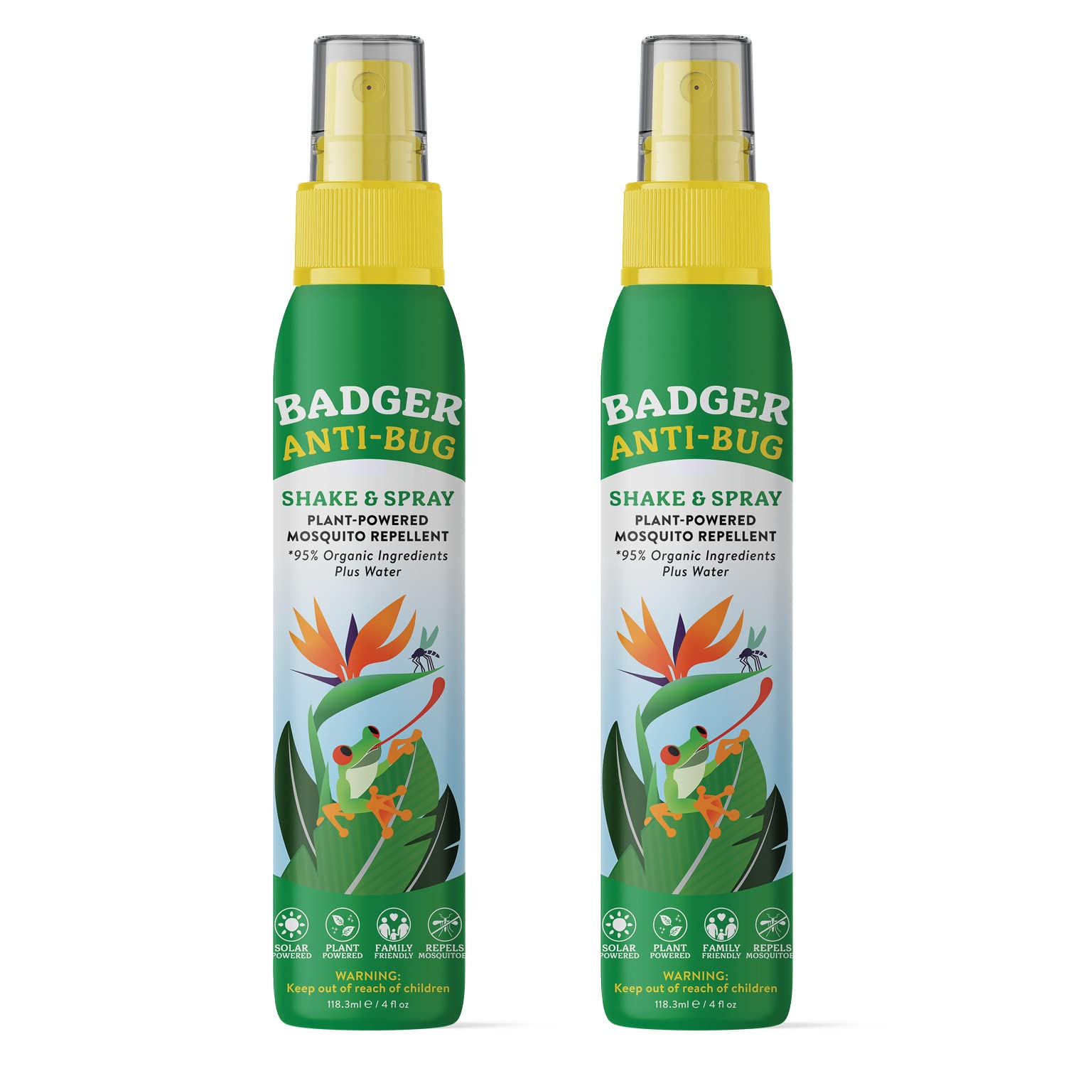 Badger Bug Spray, botella de aluminio, repelente natural para exteriores