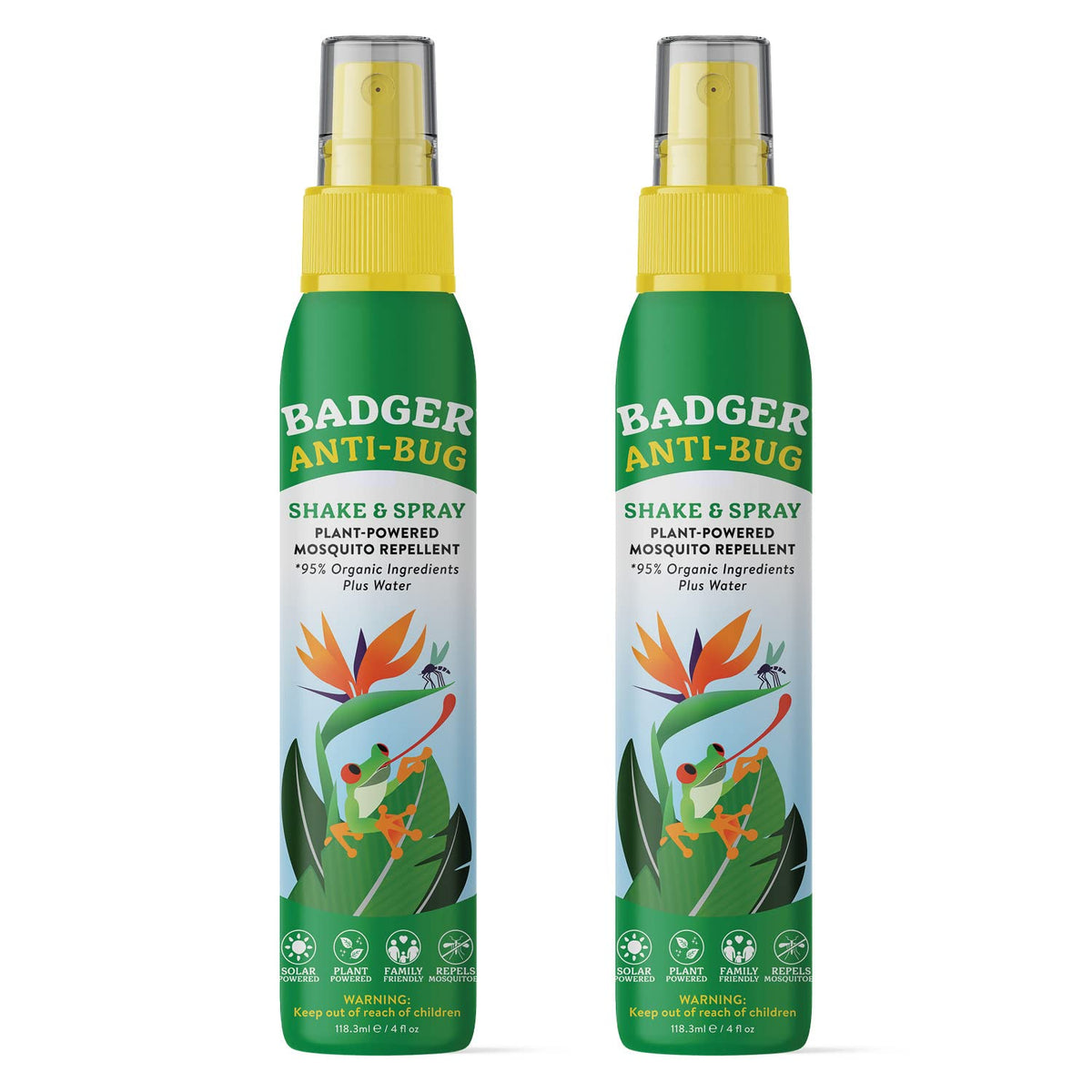 Badger Bug Spray, botella de aluminio, repelente natural para exteriores