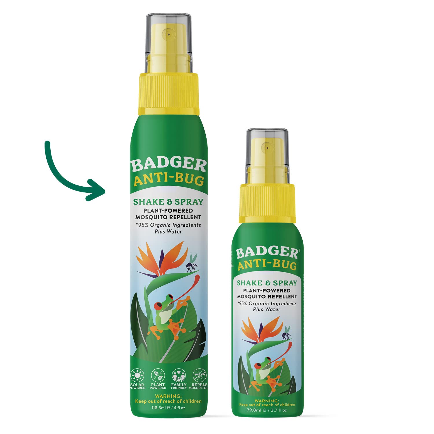 Badger Bug Spray, etiqueta orgánica con cítricos y aceites esenciales