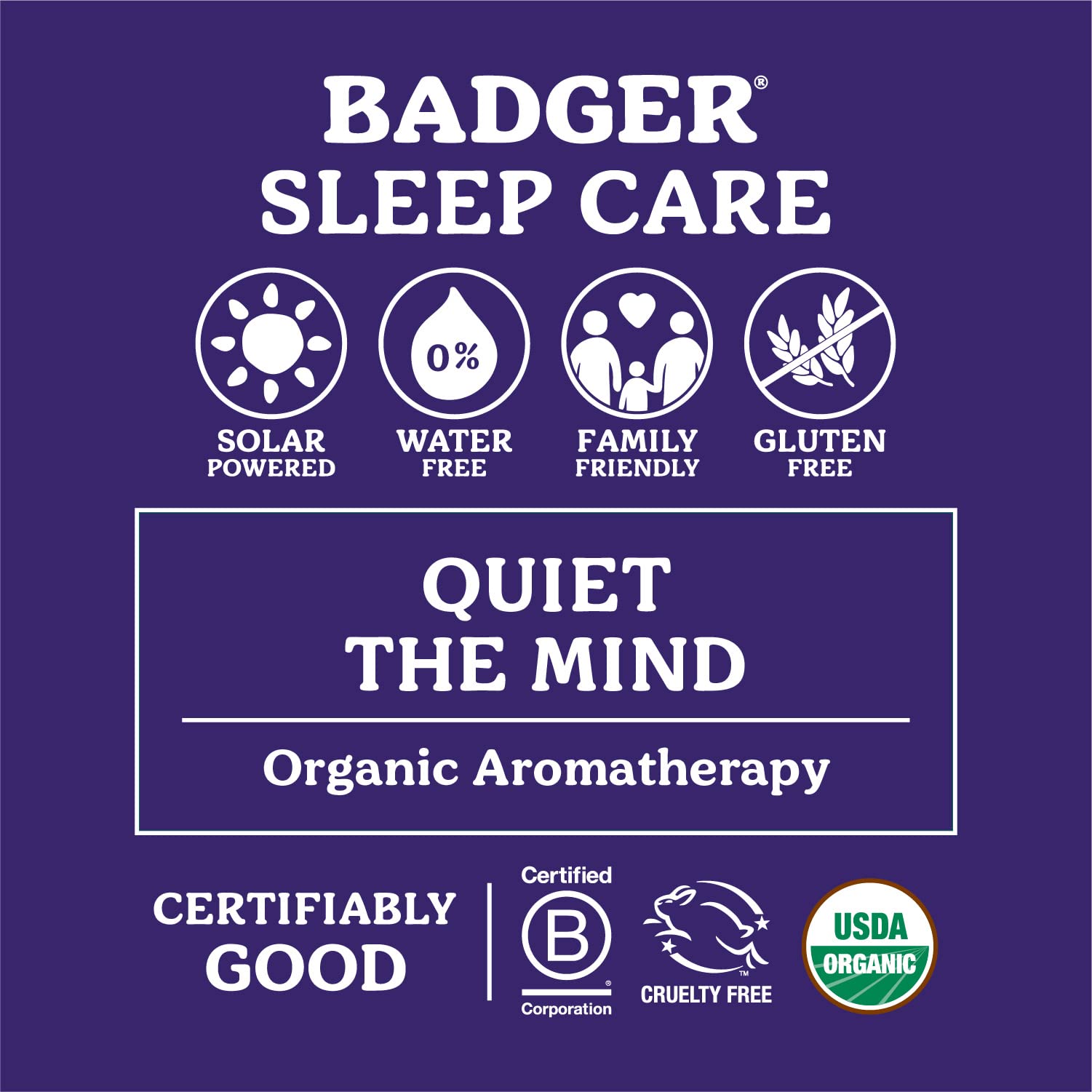 Badger certificado orgánico balsamo dormir, libre de químicos sintéticos.