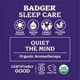 Badger certificado orgánico balsamo dormir, libre de químicos sintéticos.
