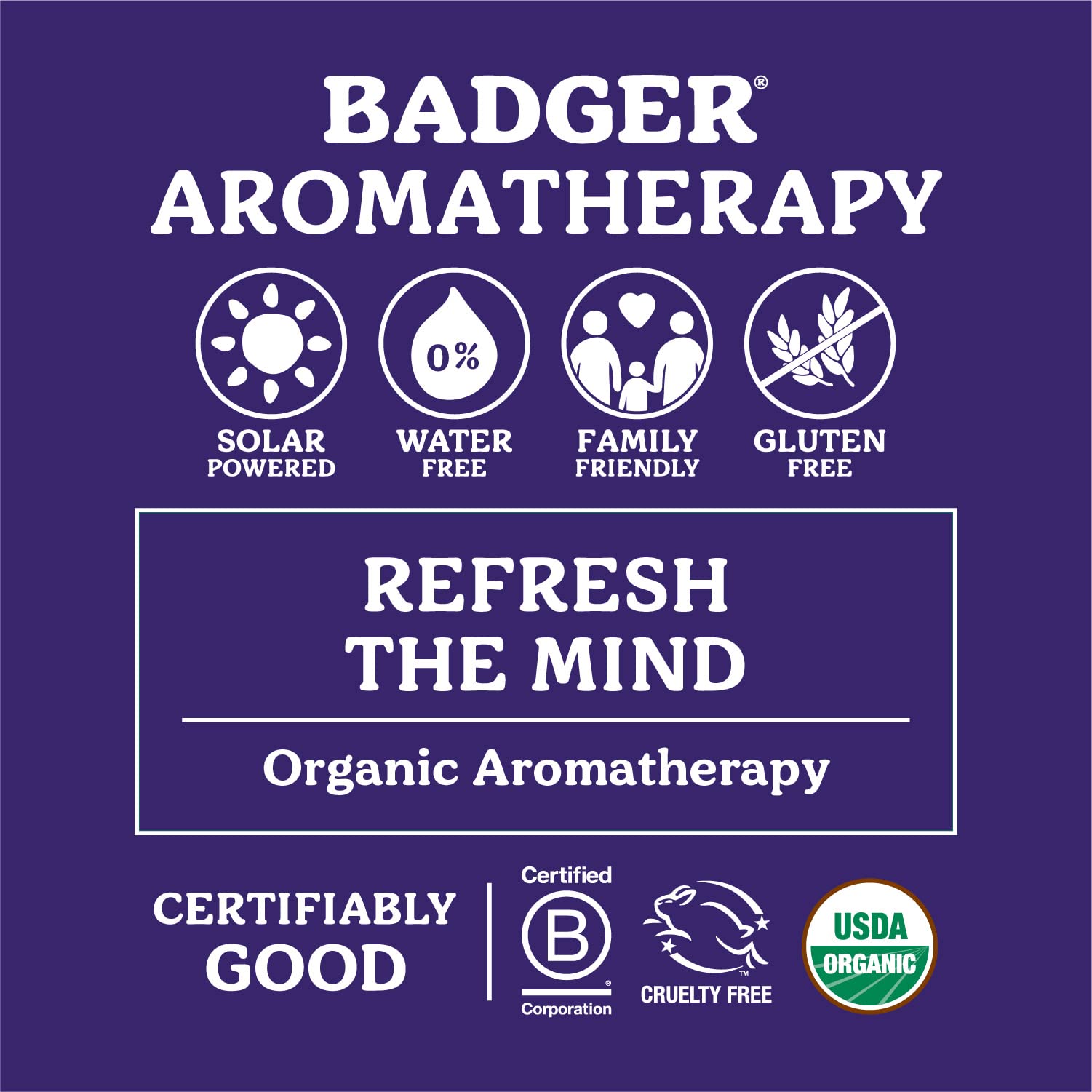Badger Headache Soother, eucalipto-y-lavanda, aroma calmante para concentración