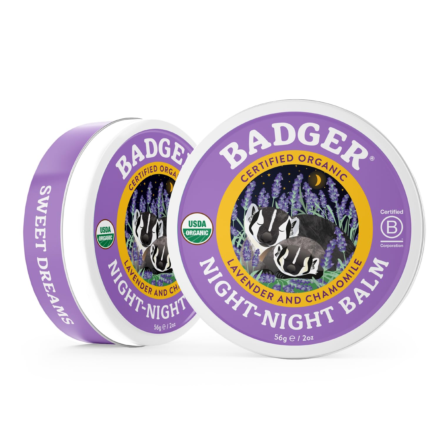 Badger Night Night Balm aplicación tras el baño para la rutina nocturna