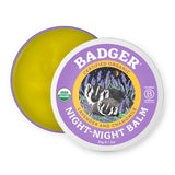 Badger Night Night Balm en lata de 2 onzas, aroma calmante para la rutina nocturna