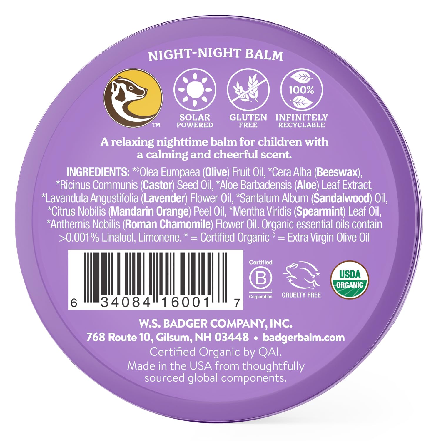 Badger Night Night Balm aroma calmante que favorece la relajación antes de dormir