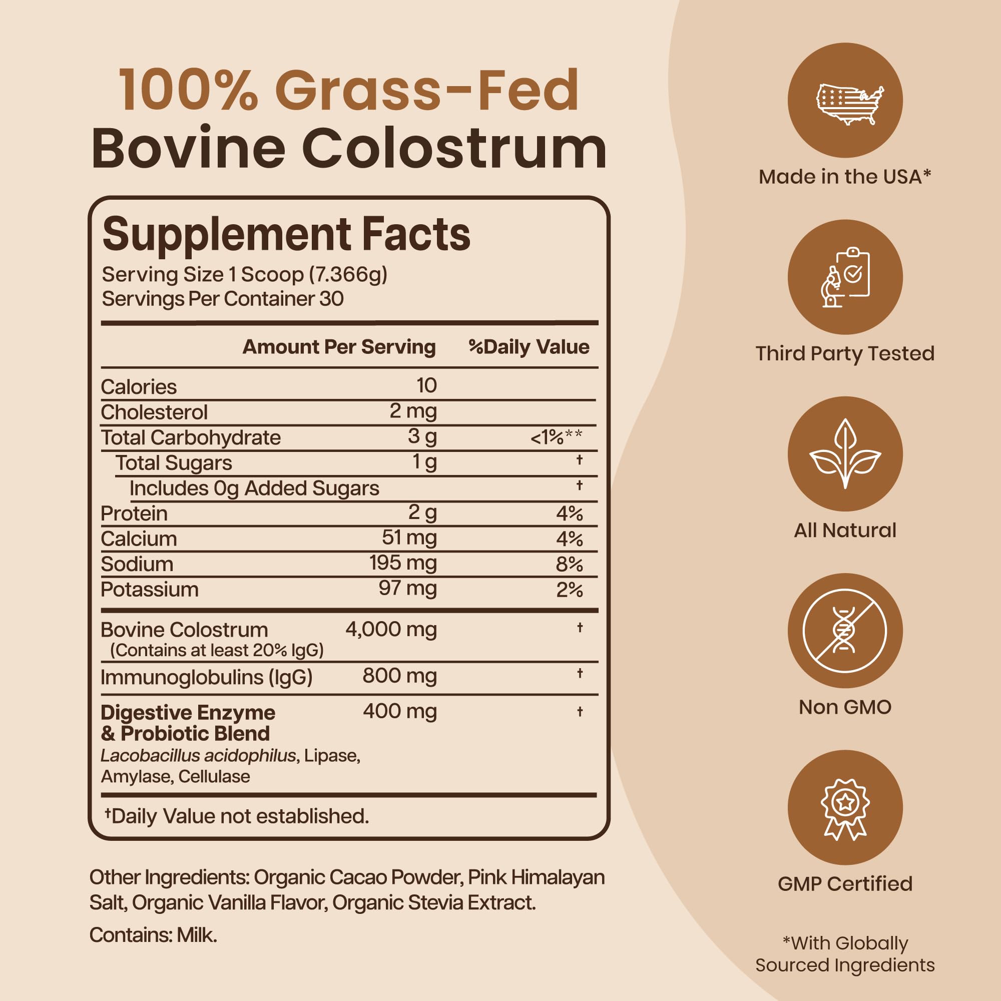 Baese Nutrition calostro para niños y adultos, uso diario.