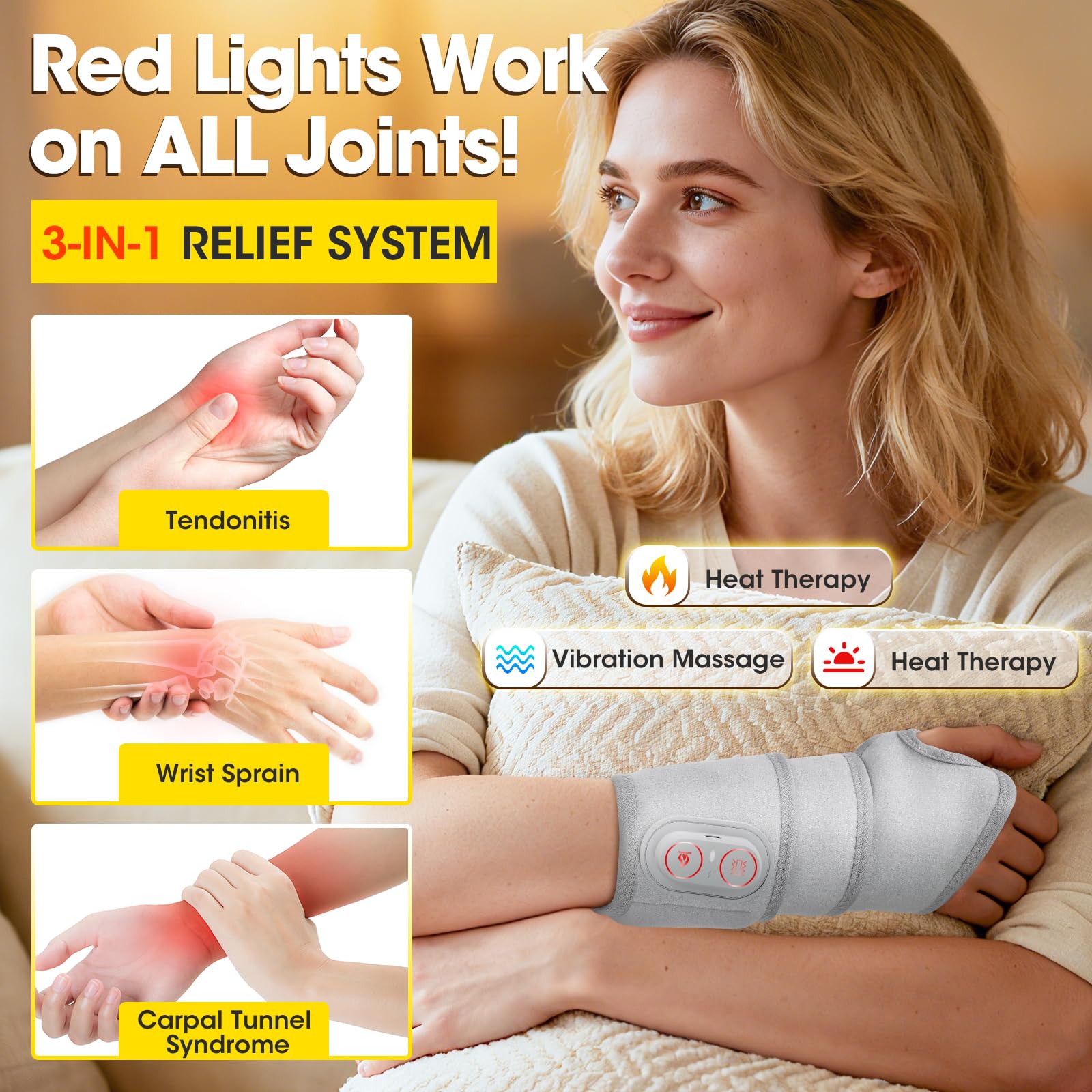BAISEMAIN terapia-luz-roja-muñeca para relajación y movilidad
