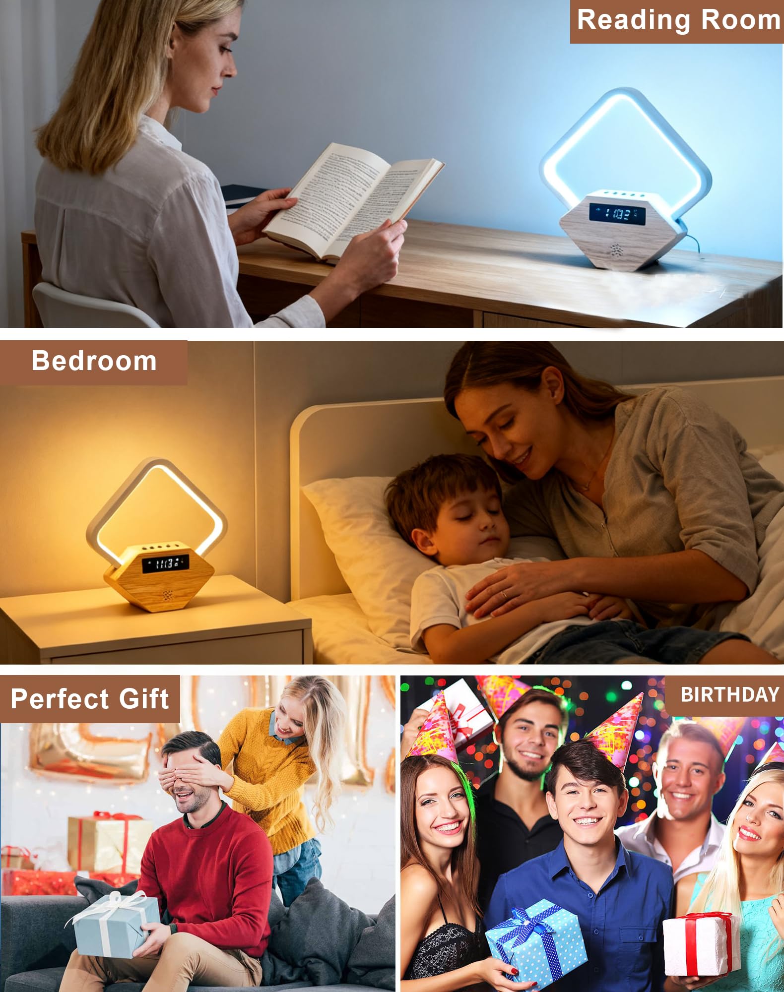 BaitengTech diseño elegante: madera y aluminio complementan cualquier dormitorio.