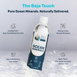 Baja Gold Gotas Minerales: etiqueta comunica origen marino y pureza.