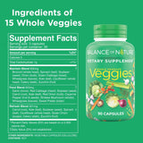 Balance of Nature Veggies ingredientes clave como brócoli y zanahoria para una dieta variada.